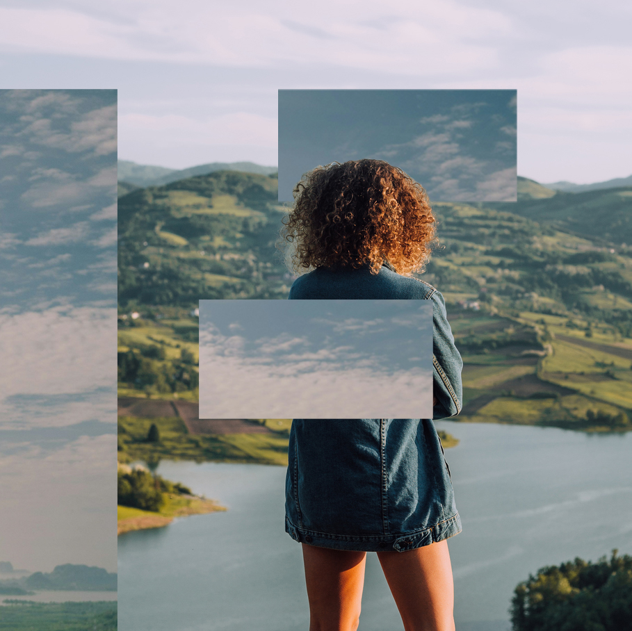 Person looking at landscape
